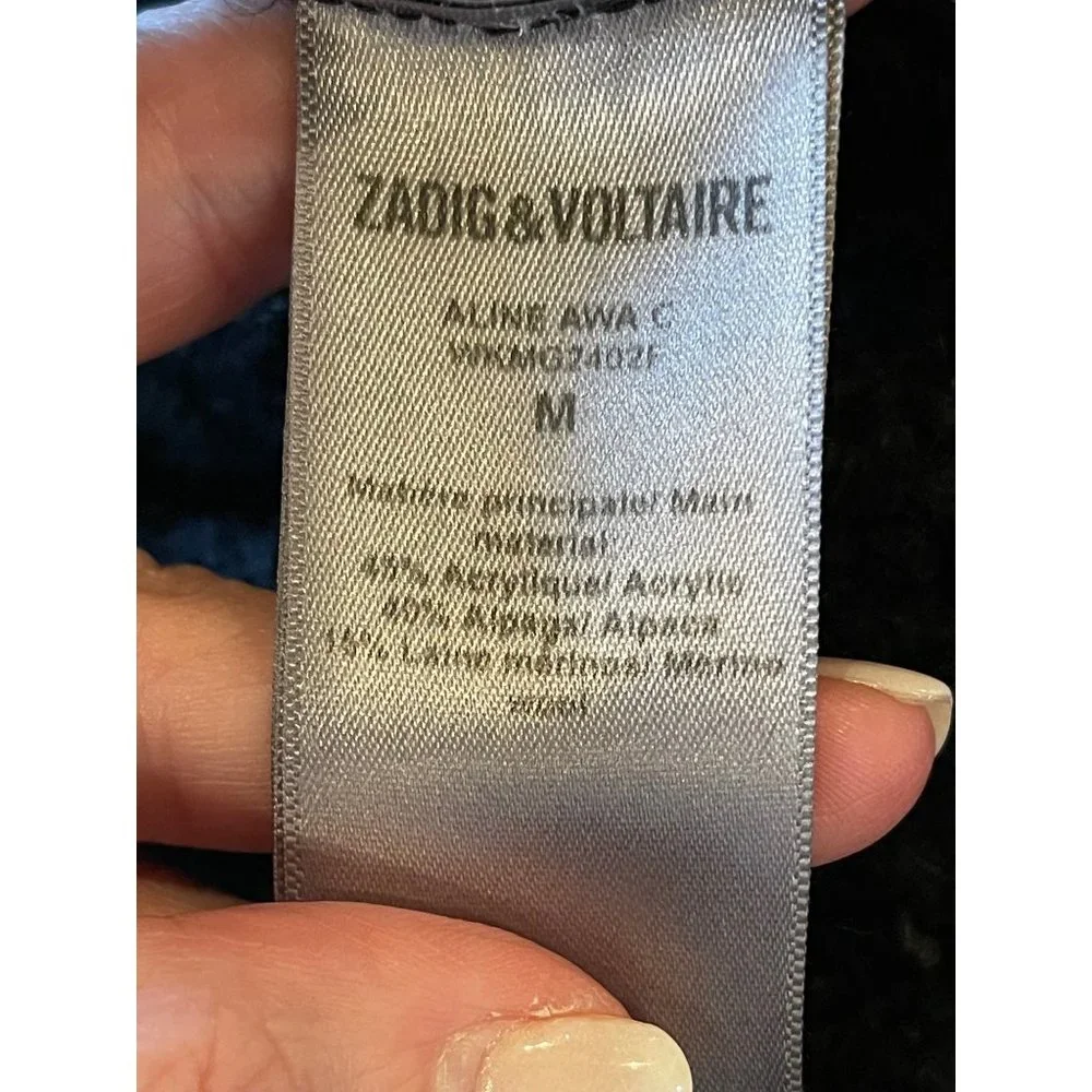 Zadig & Voltaire Black Knit Cardigan with Rainbow Heart Back Patch - Picture 10 of 11